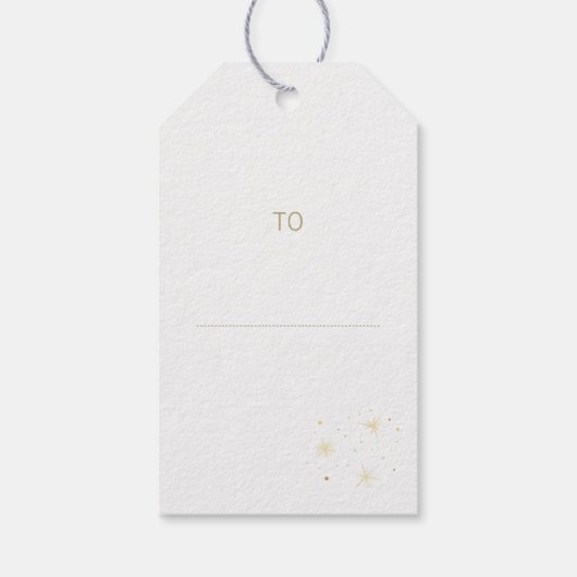 Forest Green Gold Stars Christmas Family Name Geschenkanhänger (Rückseite)