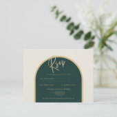 Forest Green Gold White Roses Winter Wedding UAWG Postkarte (Stehend Vorderseite)