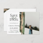 Forest Green Golden Brush Foto Save the Date Ankündigung (Vorne/Hinten)