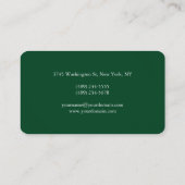 Forest Green Gray Bold Monogram Stilvoll modern Visitenkarte (Rückseite)