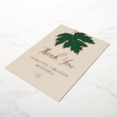 Forest Green Herbst Maple Leaf Hochzeit Vielen Dan Folieneinladung (Gedreht)