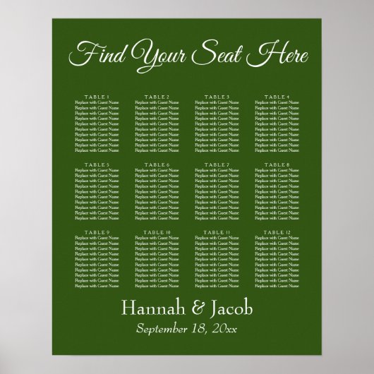 Forest Green Hochzeitssymbole Poster (Vorne)
