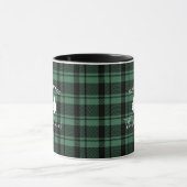 Forest Green Holiday Kariert Monogram Name Coffee Tasse (Zentrum)