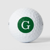 Forest Green Initial Monogram Golfball (Vorderseite)