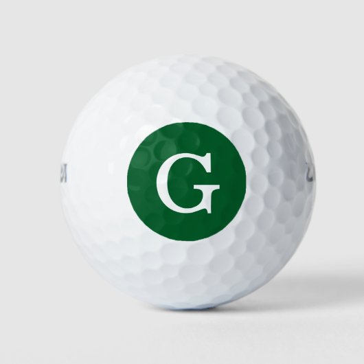 Forest Green Initial Monogram Golfball (Vorderseite)