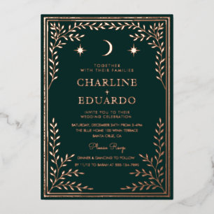 Forest Green Ivy Ornament Hochzeit Einladung