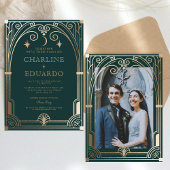 Forest Green Ivy Ornament Hochzeit Einladung