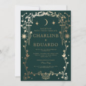 Forest Green Ivy Ornament Hochzeit Einladung (Vorderseite)