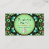 Forest Green Jewel Hearts Business Card Visitenkarte (Rückseite)
