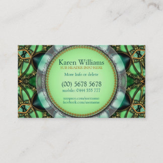Forest Green Jewel Hearts Business Card Visitenkarte
