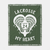 Forest Green Lacrosse My Heart Fleece Blanket (Vorderseite)