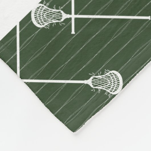 Forest Green Lacrosse White Sticks Gemustert Fleecedecke (Ecke)