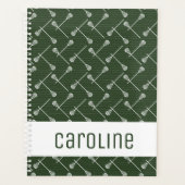 Forest Green Lacrosse White Sticks Gemustert Planer (Vorderseite)