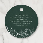 Forest Green Leafy  Wreath Monogram Nature Geschenkanhänger (Rückseite)