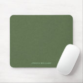 Forest-green linen personalizable typography mousepad (Mit Mouse)