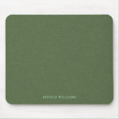 Forest-green linen personalizable typography mousepad (Vorne)