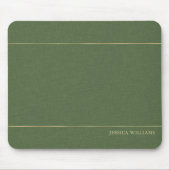 Forest Green Linen Texture Image Gold frame Mousepad (Vorne)