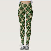 Forest Green Madras Kariert Leggings (Vorderseite)