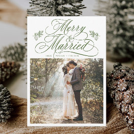Forest Green Merry & Verheiratet First Christmas F Feiertagskarte