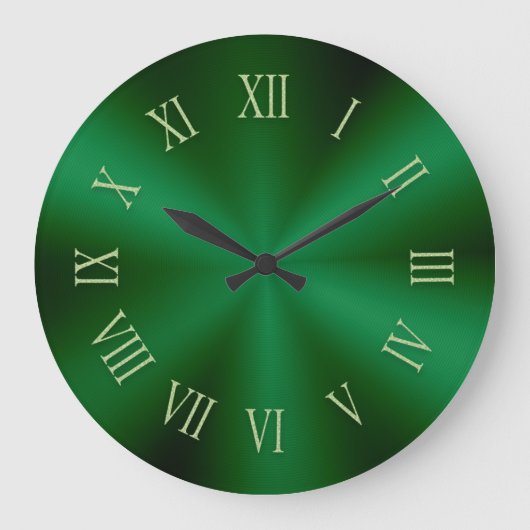 Forest Green Metallic Uhr mit römischen Zahlen (Vorderseite)