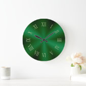 Forest Green Metallic Uhr mit römischen Zahlen (Zuhause)
