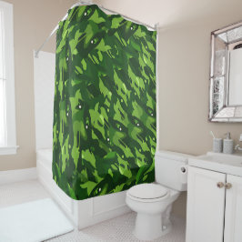 Forest Green Military Camouflage Muster Duschvorhang