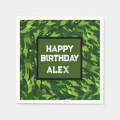 Forest Green Military Camouflage Muster Serviette (Vorderseite)