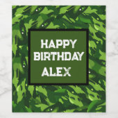 Forest Green Military Camouflage Muster Weinetikett (Einzelnes Label)