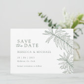 Forest Green Minimalistisch Botanic Save the Date (Stehend Vorderseite)