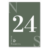Forest Green Minimalistisch & elegant kühne Initia Tischnummer (Vorderseite)