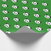 Forest Green - Minimalistisches Panda-Muster Geschenkpapier (Ecke)