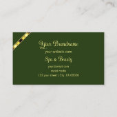 Forest Green mit Foto Moderne Gemusterte Briefe Visitenkarte (Rückseite)