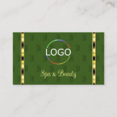 Forest Green mit Logo Gold Verziert Letters Muster Visitenkarte (Vorderseite)