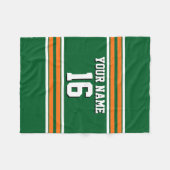 Forest Green mit Orange White Stripes Team Jersey Fleecedecke (Vorderseite (Horizontal))