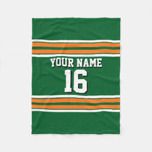 Forest Green mit Orange White Stripes Team Jersey Fleecedecke