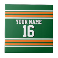Forest Green mit Orange White Stripes Team Jersey