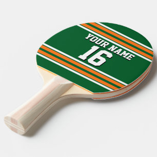 Forest Green mit Orange White Stripes Team Jersey Tischtennis Schläger