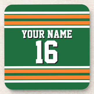 Forest Green mit Orange White Stripes Team Jersey Untersetzer