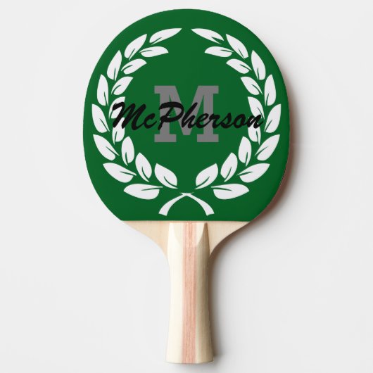 Forest Green mit Siegeschrei und Monogramm/Name Tischtennis Schläger (Vorderseite)