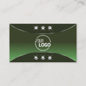 Forest Green mit Silver Decoder Diamanten und Logo Visitenkarte (Vorderseite)