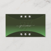 Forest Green mit Silver Decor Juwelen und Monogram Visitenkarte (Vorderseite)