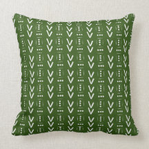 Forest Green Modern Arrow Mud Print Accent