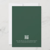 Forest Green Modern Bold Custom QR Code Wedding Einladung (Rückseite)