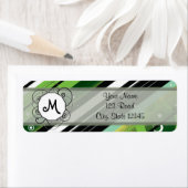 Forest Green Modern Retro Streifen mit Monogramm (Insitu)