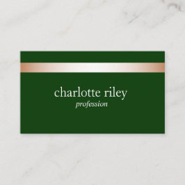 Forest Green Moderne Rose Gold gestreift Stilvoll  Visitenkarte