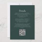 Forest Green Monogram Crest QR Code Wedding Einladung (Rückseite)