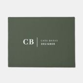 Forest Green Monogram Stilvolle Trendy Modern Fußmatte (Vorderseite)