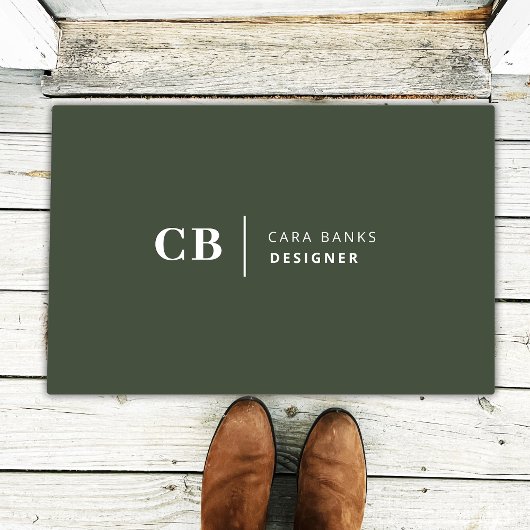 Forest Green Monogram Stilvolle Trendy Modern Fußmatte