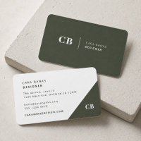 Forest Green Monogram Stilvolle Trendy Modern