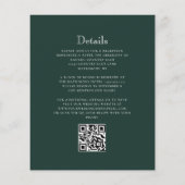 Forest Green Monogram Wappen QR Code Hochzeit (Rückseite)